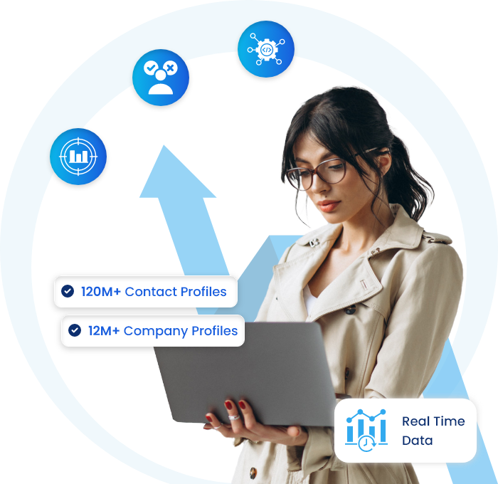 Drive B2B sales and marketing with real-time access to 120M+ contact profiles and 12M+ company profiles.